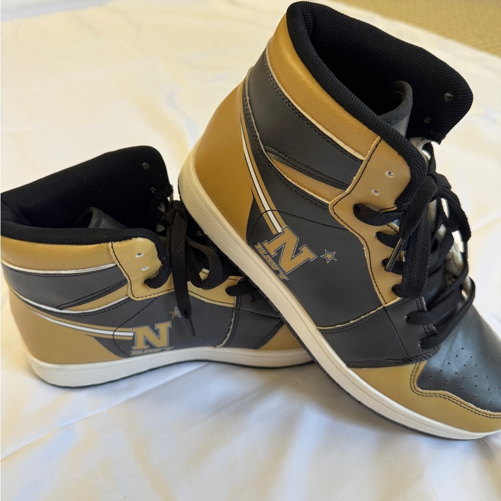 USNA Navy and Gold High-Top Sneakers